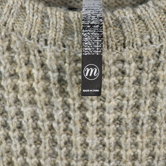 Kensie Women's Sweater Marled Oatmeal Knit With Sheer Pleaded Back Size Medium - Picture 3 of 12